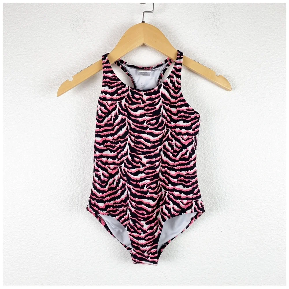 Milly Minis Pink Zebra Print Swimsuit and Coverup -‎ 6/7